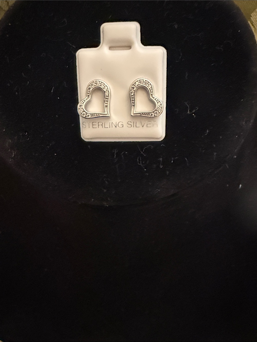 Sterling 925 Silver Heart Stud Earrings with Moissanite Stones